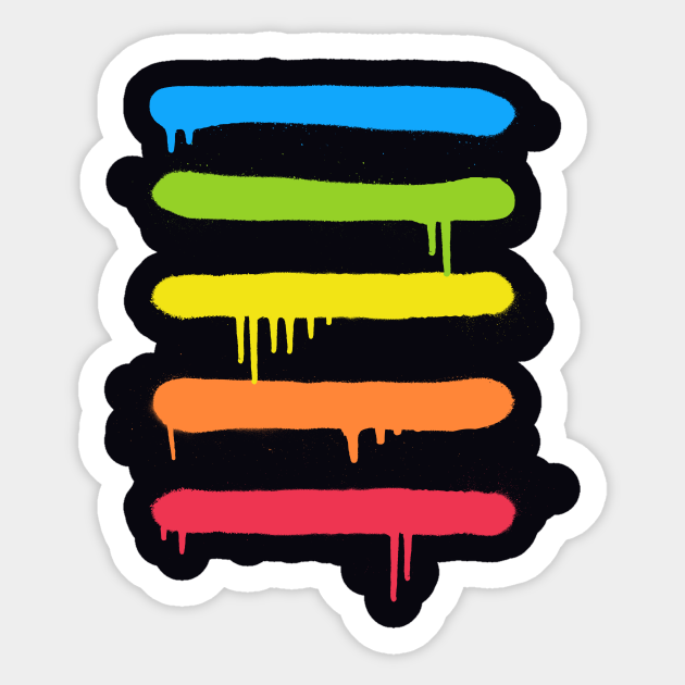 Trendy Cool Graffiti Tag Lines Rainbow Sticker TeePublic